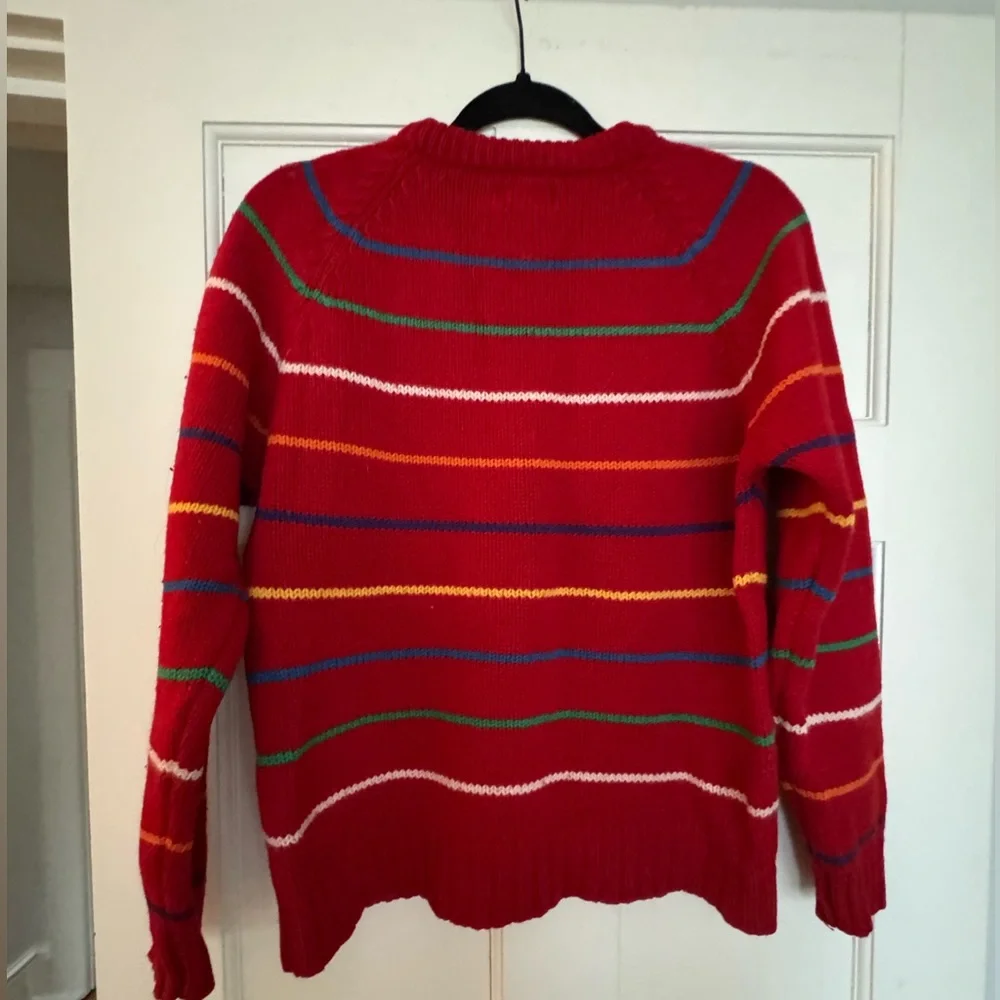Vintage Lands End Wool Sweater in Red Stripe - Picture 3 of 3
